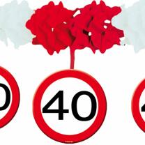 40. Geburtstag Girlande Verkehrsschild mit Hängern 4 m