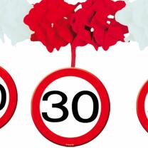 30. Geburtstag Girlande Verkehrsschild mit Hängern 4 m