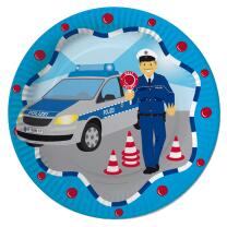 48-teiliges Party-Set - Polizei - Teller Namensaufkleber...