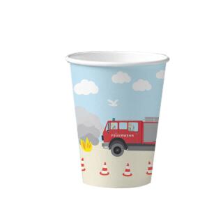 Party-Set Feuerwehr 44-teilig - Teller Becher Servietten Trinkhalme für 8 Kinder
