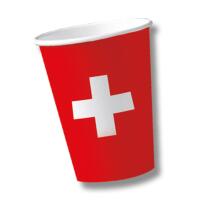 84-teiliges Party-Set Schweiz - Teller Becher Servietten Trinkhalme für 20 Personen