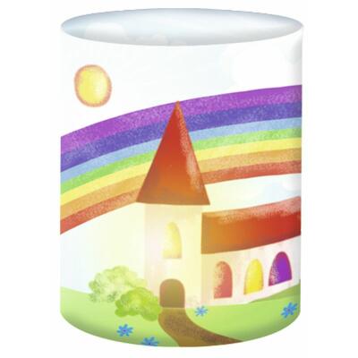 Mini Tischlicht Konfirmation Kommunion Kirche - Regenbogen (11) - 5 Stück