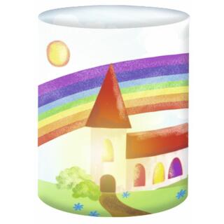 Mini Tischlicht Konfirmation Kommunion Kirche - Regenbogen (11) - 5 Stück