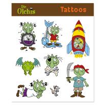 Tattoos - Die Olchis - 1 Bogen mit 9 Tattoos