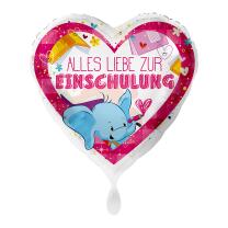 Folienballon - Alles Liebe zur Einschulung - pink,43 cm