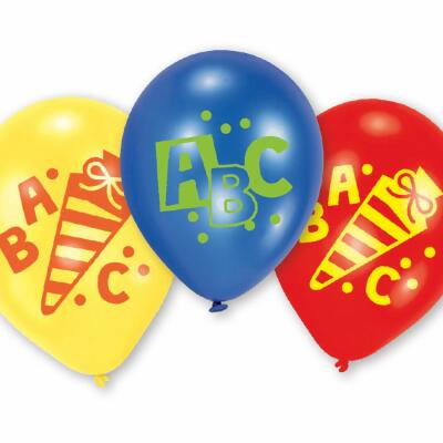 Luftballons - Einschulung ABC, 6 Stück