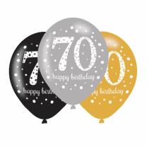 Luftballons - 70. Geburtstag, 6 Stück