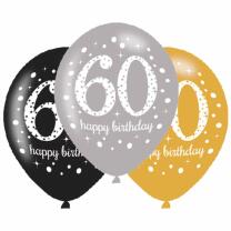 Luftballons - 60. Geburtstag, 6 Stück