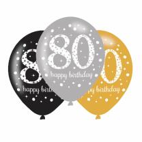 Luftballons - 80. Geburtstag, 6 Stück