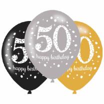 Luftballons - 50. Geburtstag, 6 Stück