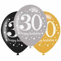 Luftballons - 30. Geburtstag, 6 Stück
