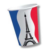 56-teiliges Party-Set Frankreich - Teller Becher Servietten Trinkhalme für 10 Personen