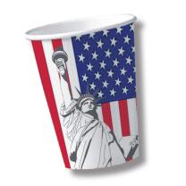 56-teiliges Party-Set USA - Teller Becher Servietten Trinkhalme für 10 Personen