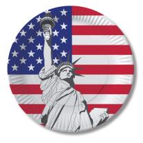 84-teiliges Party-Set USA - Teller Becher Servietten Trinkhalme für 20 Personen