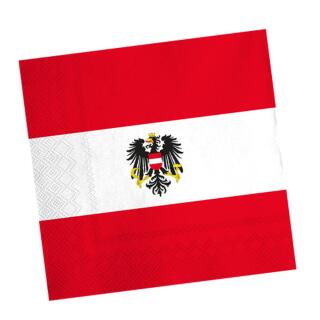 56-teiliges Party-Set Österreich - Teller Becher Servietten Trinkhalme für 10 Personen