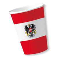 84-teiliges Party-Set Österreich - Teller Becher Servietten Trinkhalme für 20 Personen