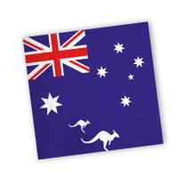 56-teiliges Party-Set Australien - Teller Becher Servietten Trinkhalme für 10 Personen