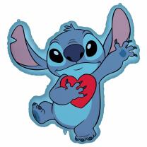 Stitch - 37-teiliges Party-Set - Teller, Becher, Servietten, Folienballon mit Herz