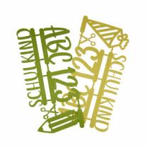 Filz - Dekoset Schulkind olive/grün, 8-teilig