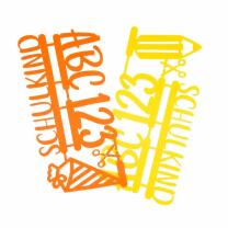 Filz - Dekoset Schulkind orange/gelb, 8-teilig