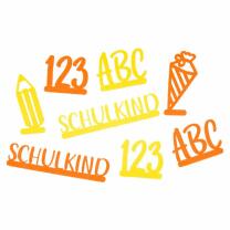 Filz - Dekoset Schulkind orange/gelb, 8-teilig