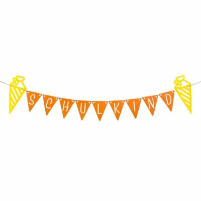 Filz - Wimpelgirlande Schulkind orange/gelb