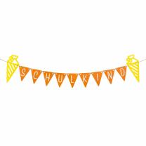 Filz - Wimpelgirlande Schulkind orange/gelb