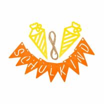 Filz - Wimpelgirlande Schulkind orange/gelb