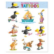 Tattoos - Der kleine Rabe Socke - 1 Bogen mit 9 Tattoos