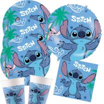 Stitch - 37-teiliges Party-Set - Teller, Becher,...