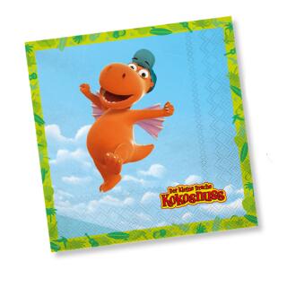 44-teiliges Party-Set - Der kleine Drache Kokosnuss - Teller Becher Servietten Trinkhalme für 8 Kinder