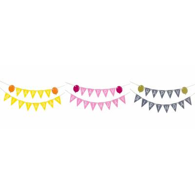 Filz - Wimpelgirlande Happy Birthday -