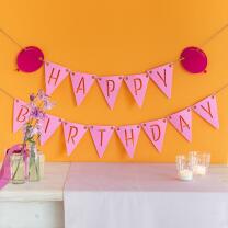 Filz - Wimpelgirlande Happy Birthday -