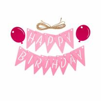 Filz - Wimpelgirlande Happy Birthday -