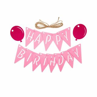 Filz - Wimpelgirlande Happy Birthday -
