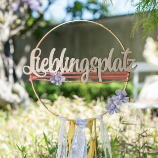 Holz-Schriftzug Lieblingsplatz mit Magnet