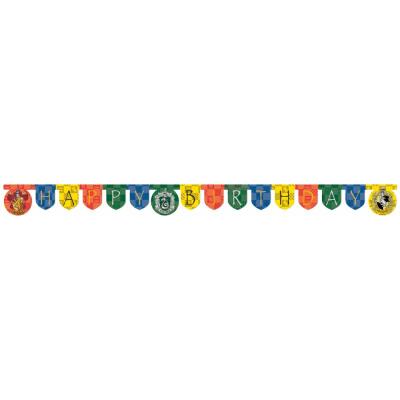 Harry Potter Hogwarts Houses - Girlande Happy Birthday, 2 m