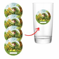 Dinosaurier - Dino - Aufkleber mit Namensfeld für Trinkgläser