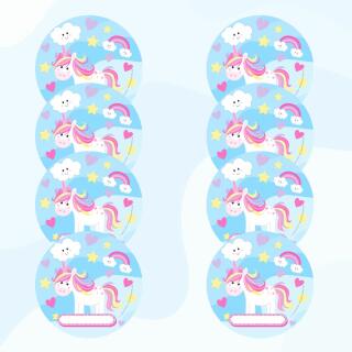 Einhorn - Aufkleber mit Namensfeld für Trinkgläser