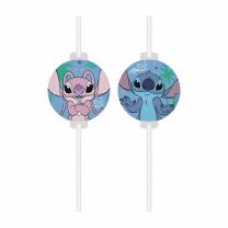 Papiertrinkhalme Stitch & Angel, 4 Stück