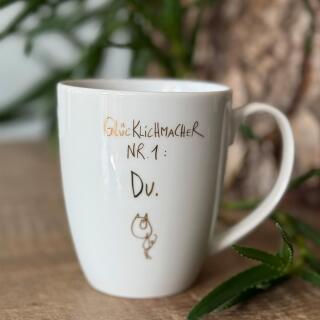 Tasse - Becher Gold  "Glücklichmacher" -  eDITION GUTE GEISTER