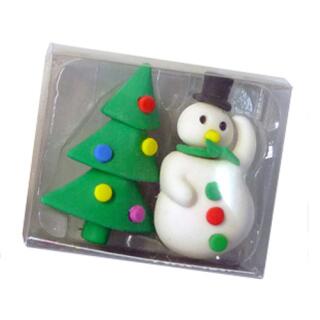 Radierer Weihnachten Schneemann und Weihnachtsbaum