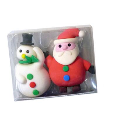 Radierer Weihnachten Schneemann und Weihnachtsmann