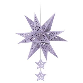 Ursus Modena - Stern Set "Stars" lavendel 35,5 cm Metallic-Effekt (34670000)