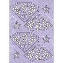 Ursus Modena - Stern Set Mini "Dots" lavendel  25 cm (2 Sterne) Metallic-Effekt (34580000)