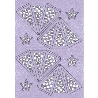 Ursus Modena - Stern Set Mini "Dots" lavendel  25 cm (2 Sterne) Metallic-Effekt (34580000)