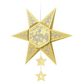 Ursus Silhouetten - Stern Set "Falling Star" gold  40 cm  Metallic-Effekt (33950000) Weihnachtsstern