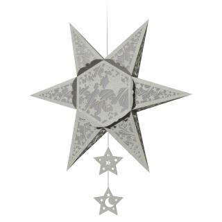 Ursus Silhouetten - Stern Set "Falling Star" silber  40 cm  Metallic-Effekt (33950000) Weihnachtsstern