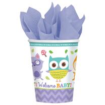 33-teiliges Party-Set Welcome Baby Waldtiere Eule Fuchs - Teller Becher Servi...