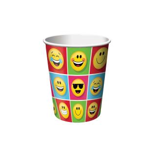 33-teiliges Party-Set Emojions - Teller Becher Servietten Tischdecke für 8 Kinder